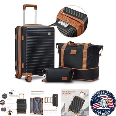 20 Inch Expandable Carry-On Luggage Set with TSA Lock & Spinner Wheels
