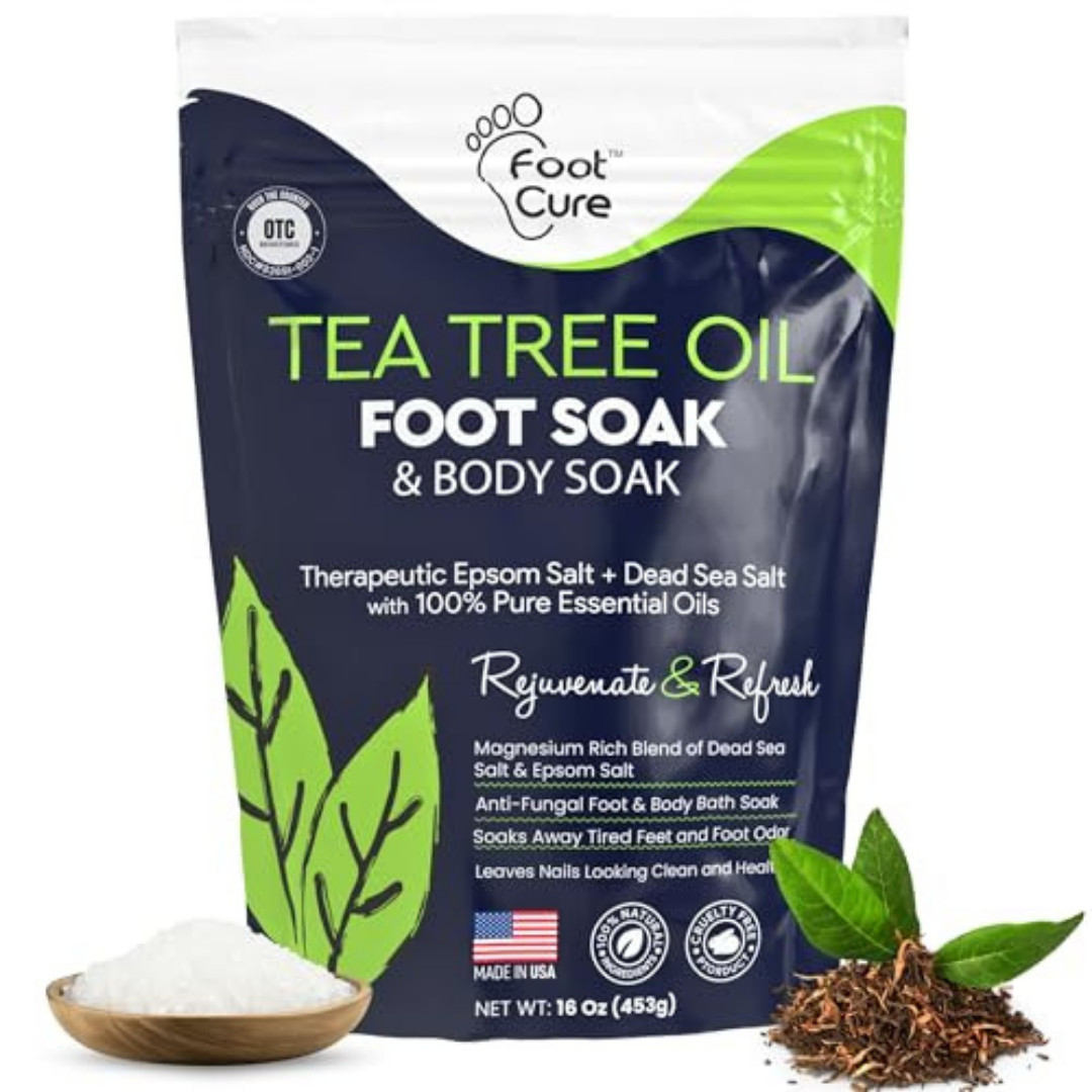 Tea Tree Oil Foot Soak with Epsom Salt - for Toenail Repair, Athletes Foot, Soft