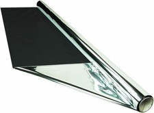 HTGSupply 50 Foot by 4 Foot Reflective Mylar On Black Poly Roll 2-Mil