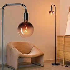 Floor Lamp for Living Room - Minimalist Industrial Standing Lamp with Modern LED