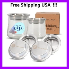 Elegant 4-Piece Stainless Steel Lids for Yoplait Oui Jars – Airtight & BPA-free
