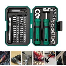 40PCS Small Drive Socket Ratchet Wrench Screwdriver Set, 1/4 Inch Metric Socket