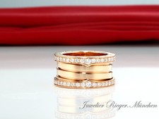 Bvlgari Ring B-Zero 1 4-Band Rosegold 750 Diamanten 1,24 ct. Gr 57 Gold Bulgari