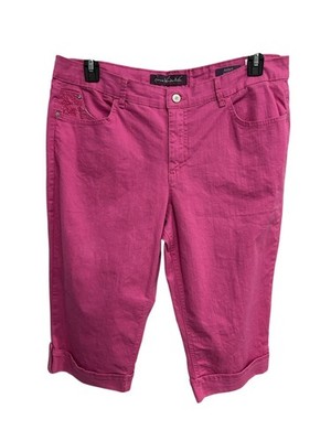 Gloria Vanderbilt 16 Pink Aiden Skimmer Bermuda Shorts Soft Girl Preppy