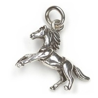 KettenanhäNger Pferd 925 Silber Oxidiert 2Cm Talisman Tier Amulett AnhäNger