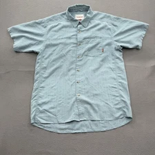 Simms Shirt Mens Large Light Blue Short Sleeve Button Up Fishing Outdoor