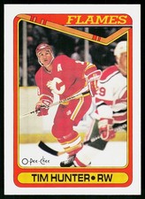 1990-91 O-Pee-Chee Tim Hunter #434 RC Rookie Calgary Flames