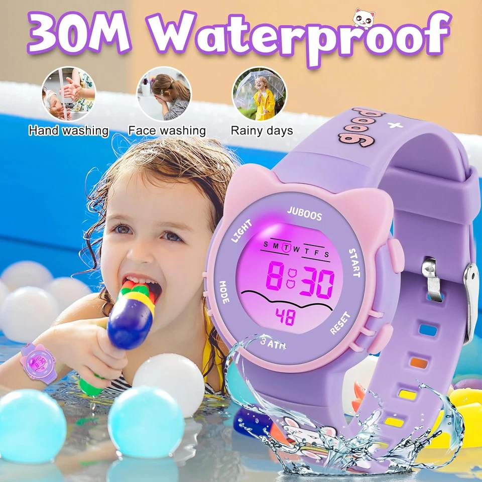 Juboos Reloj Digital Deportivo Para Niños,7 Colores Con Luz Led,Resistente Al Ag - Imagen 4 de 4