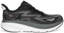 Hoka Clifton 9 Vegan Lace Up Running Trainers Black Grey Mens Size 6 - 12