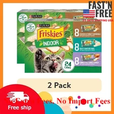 (2 pack) Purina Friskies Variety Pack, Wet Cat Food, 5.5 oz Cans, 24 Pack, NEW
