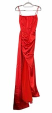 Portia Scarlett Satin Corset Bodice Gown 0 High Slit Glam Dress READ