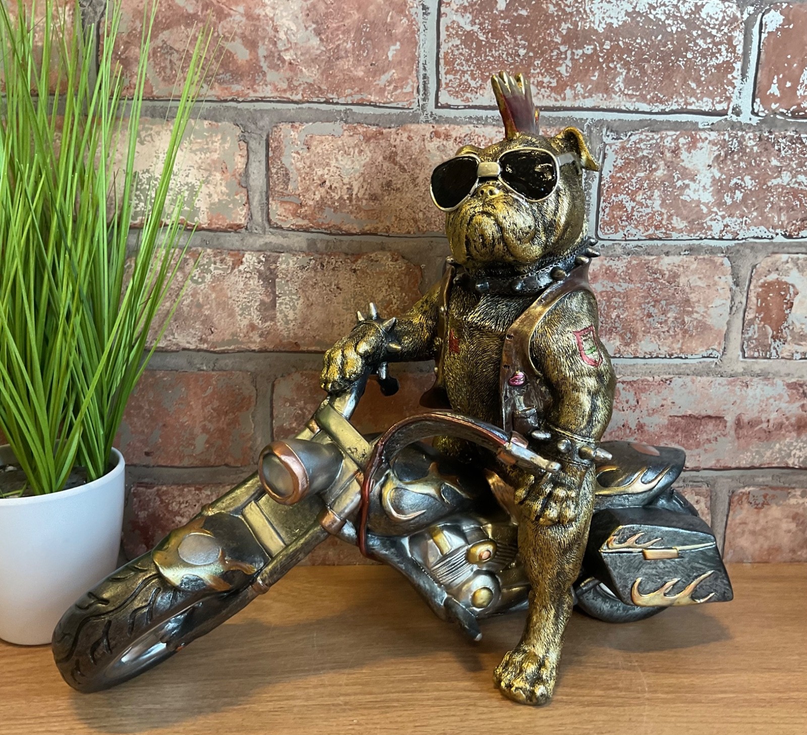 Shudehill Giftware Dudes Angel Biker Bulldog Ornament Figurine JD351204