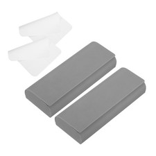 2 Pcs Hard Shell Eyeglasses Case with Eyeglass Cloth, Classic Design Dark Gray