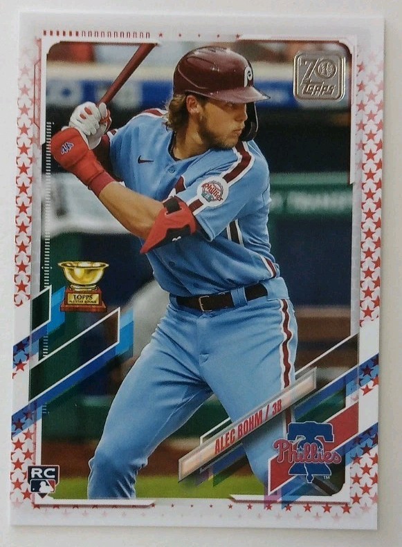 2021 Topps Alec Bohm Independence Day #277 Rookie RC /76 Philadelphia Phillies