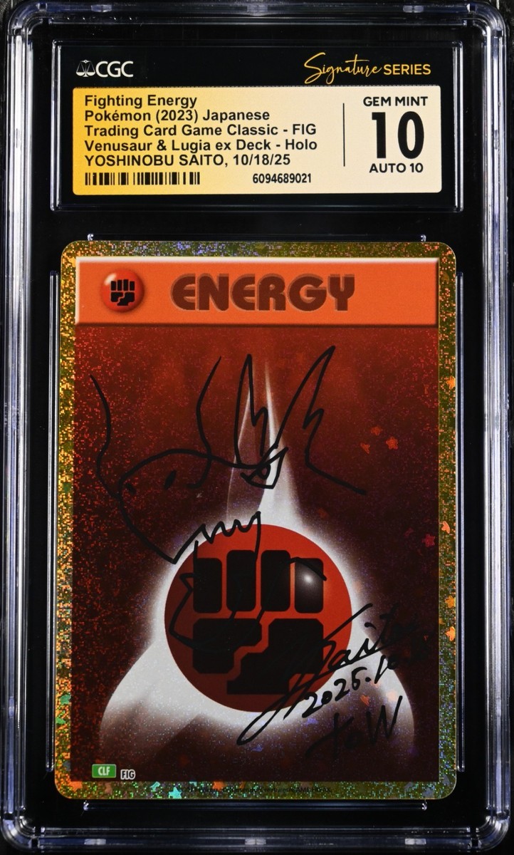 CGC 10 GEM MINT AUTO 10 Fighting Energy Yoshinobu Saito Signature