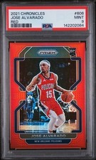 Jose Alvarado 2021 Panini Prizm Chronicles Red Prizm RC 72/149 PSA 9 Mint! Knick