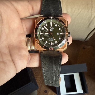 Gevril GV2 Model 4553.  Brand New Never worn.  Rare Olive Face Ref 4553