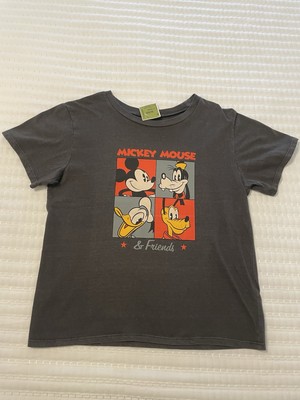 Mickey Mouse & Friends Girls Large Gray T-shirt Goofy, Donald & Pluto NWT Disney