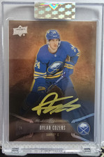 🔥🏒 25-25 Clear Cut Update 21-22 Balck Amber Gold Auto Dylan Cozens Sabers🏒🔥