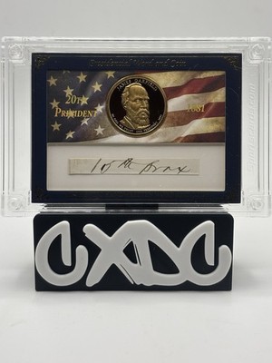 James A. Garfield Authentic Handwritten Word & Coin 45/60 Presidential