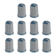 Potentiometer Control Knob ABS Guitar Knob 270 Degrees Grey Blue 10PCS