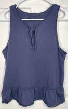 Abercrombie Fitch Women's Crochet Peplum Tank Top Sz S Cotton Boho Peasant