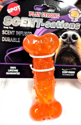 SCENT INFUSED CHEWY FOR DOGS PEANUT BUTTER FLAVORED BONE 5.5'' LONG