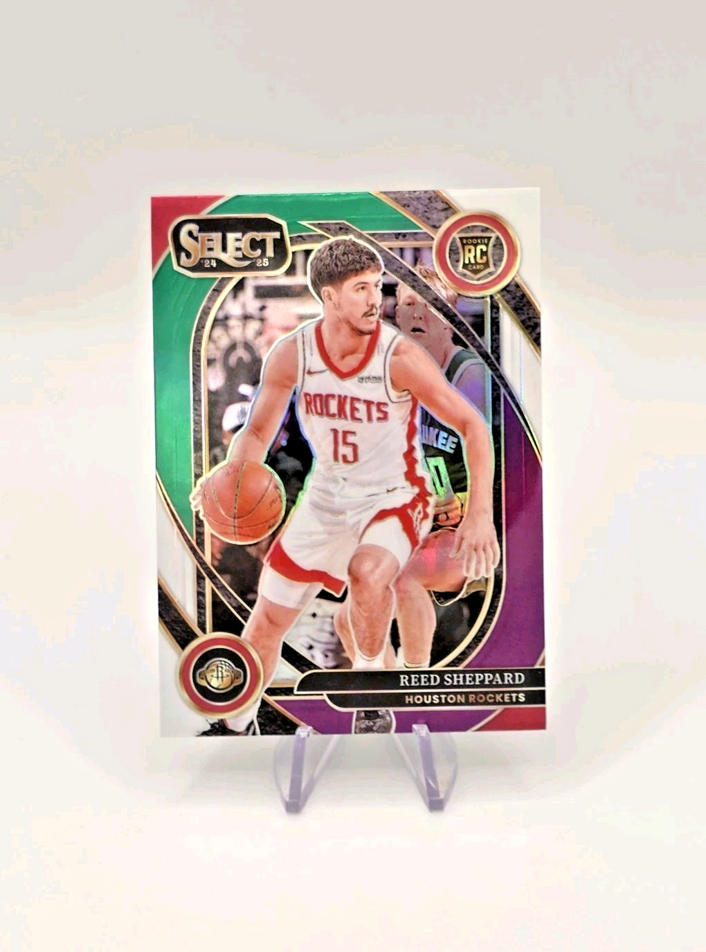 2024-25 Panini Select Courtside Reed Sheppard (RC) Green White & Purple Prizm