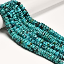 Natural Graduated Turquoise Smooth Rondelle Beads Size 7-15mm 7-17mm 15.5"Strand