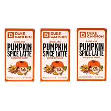 PACK OF 3 Duke Cannon Pumpkin Spice Latte Brick Soap Limited Ed Holiday Fall NEW