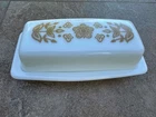Vintage Corning Ware Corelle Butterfly Gold PYREX Stick Butter Dish w/ Lid
