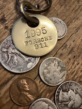 1995 Porsche 911 Brass Key Fob 95 Wkey Ring Shackle 1995 Porsche 911 Brass Key Fob 95 Wkey Ring Shackle