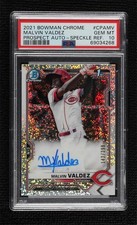 2021 Bowman Chrome Prospect Speckle Refractor Malvin Valdez PSA 10 Auto 1n1n