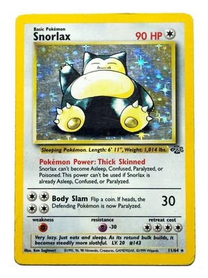 Pokémon TCG Jungle 11/64 Snorlax Holo Rare Vtg WotC Card Unlimited MP