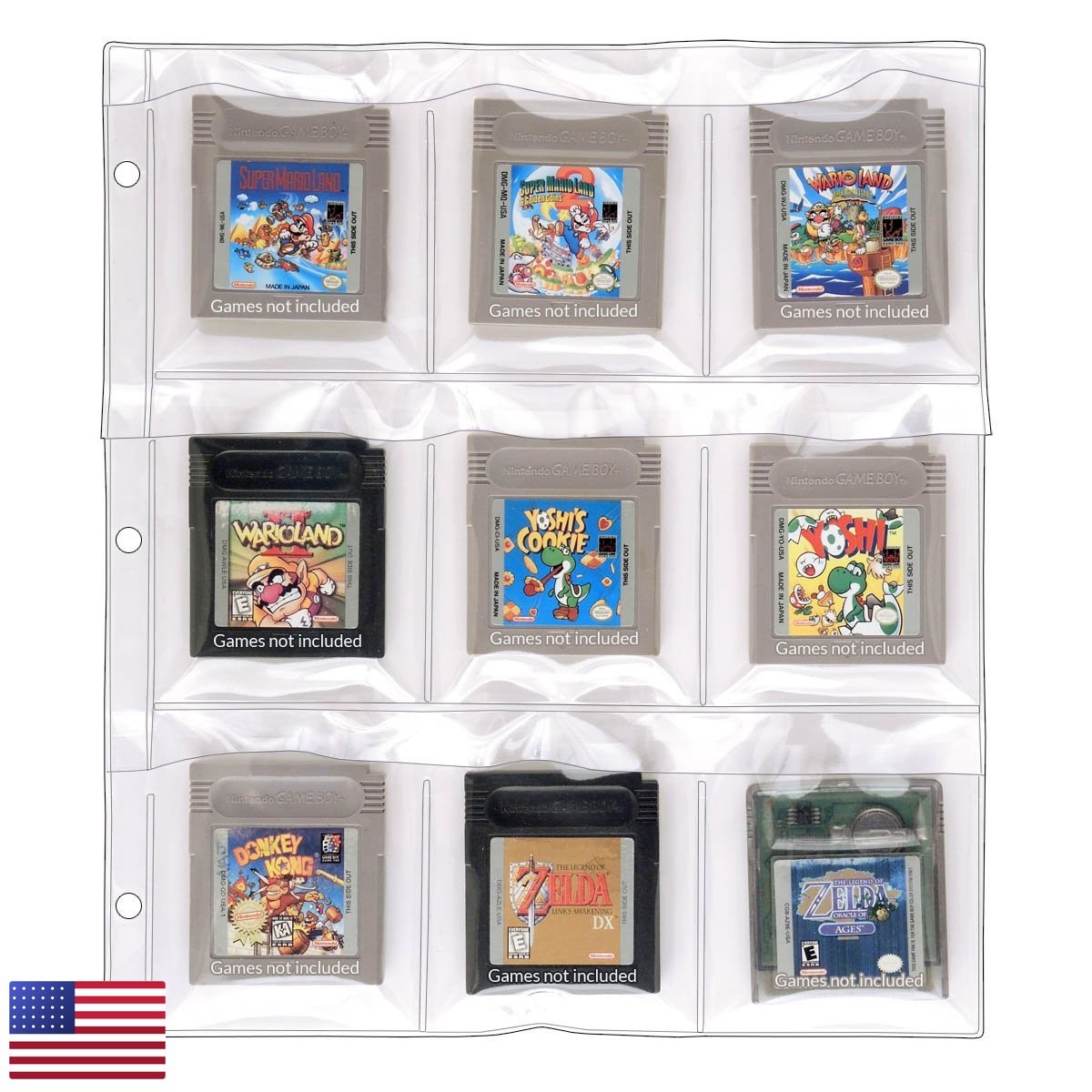 StoreSMART - 9-Pocket Binder Page Flaps Game Boy Cartridges - SPT1823F-10