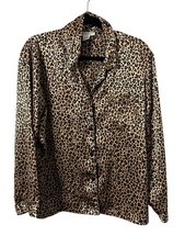 Morgan Taylor Intimates Leopard Pajama Top Only Large