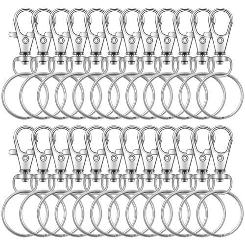 100x Schlüsselringe Karabinerhaken Klein Schlüsselanhänger Drehgelenk Key Rings - Bild 9 von 12