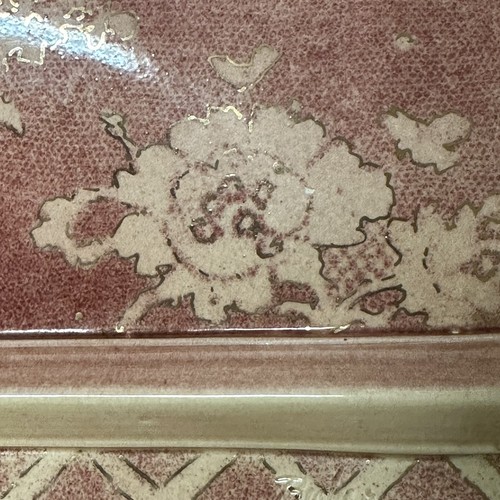Vtg Weirdo Divided Serving Platter Signed Byler Tray Pedestal Ceramic Floral - Picture 15 of 16