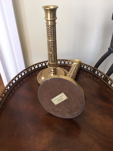 Maitland Smith Pair of Antique Gold Honeycomb Candle Holders - Picture 8 of 8