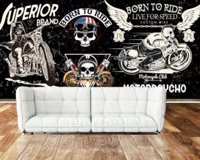 3D Cool Motorcycle G16305 Wallpaper Wall Murals Removable Self-adhesive Honey