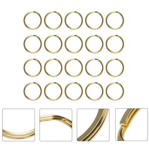 20 Pcs Jewelry Making Rings Keychain Rings Crafts Stainless Steel Flat Rings