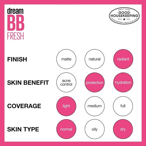 Maybelline New York Dream Fresh BB Cream, Light/Medium, 1 Fluid Ounce (Packag... - Picture 14 of 16