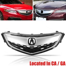 Front Bumper Upper Grille W/Molding Fits 2015 2016 2017 ACURA TLX Satin Nickel