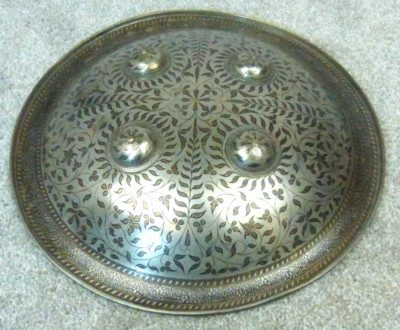 Beautiful inlaid Islamic Dhal Buckler Shield