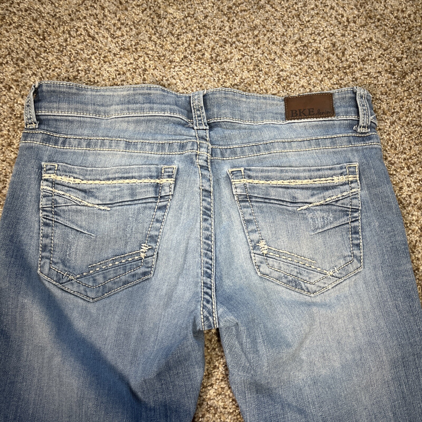 BKE Stella Low Rise Womens Stretch Blue Tapered Leg Jeans Size 28R (32 X 30) - View 13