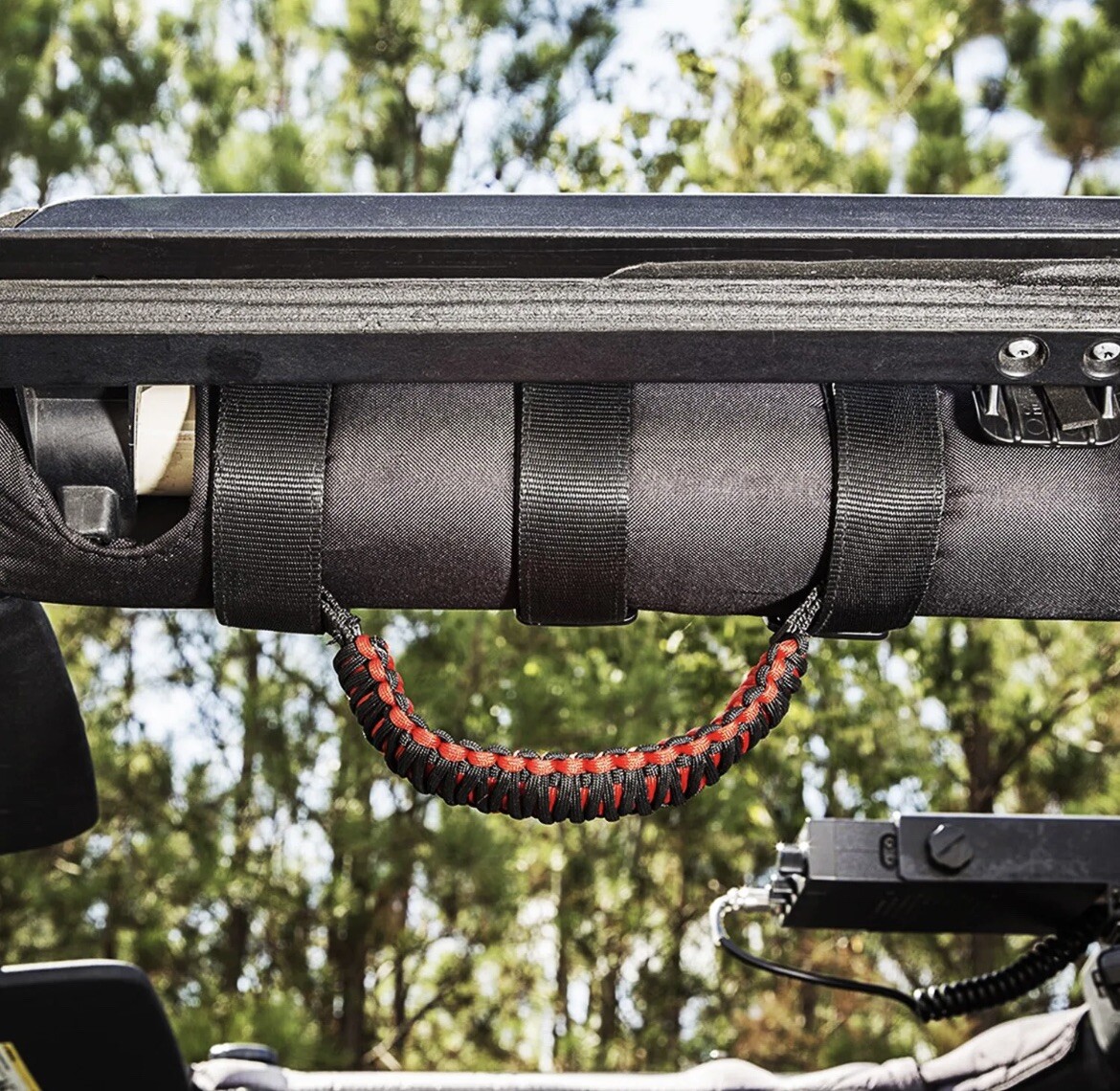 Rugged Ridge Paracord Grab Handle Set Jeep Wrangler TJ JK JL Red/Black (4) eBay