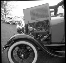 Vintage Negative B&W Med Format 1970's  Antique Car Auto Show Engine  #15