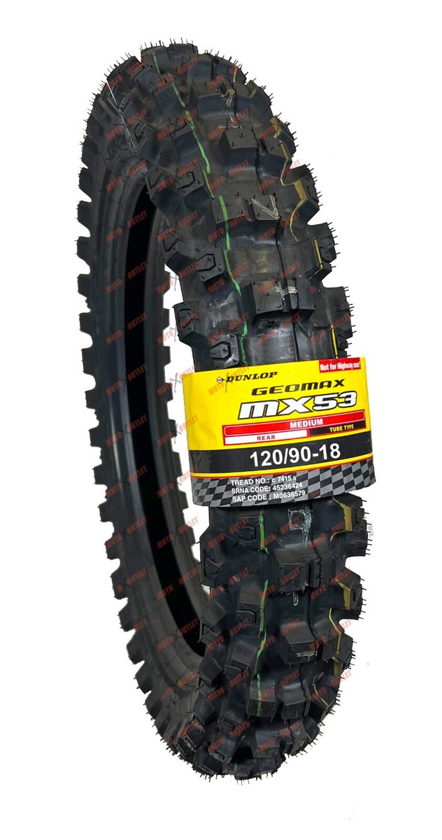 Dunlop MX53 120/90-18 80/100-21 Front Rear Tire Set Dirt Bike MX
