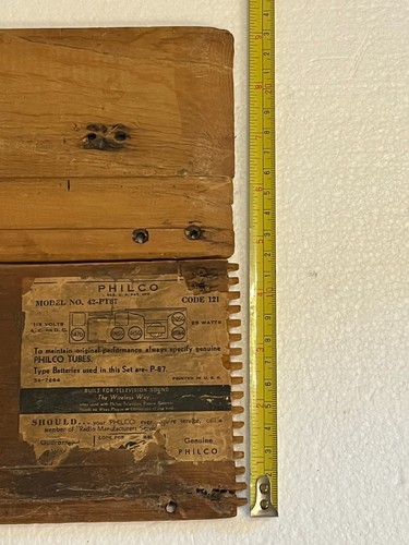 Vintage Philco Radio Model No. 42-PT87 Wooden Back Panel & Antenna Base Parts - Picture 9 of 13