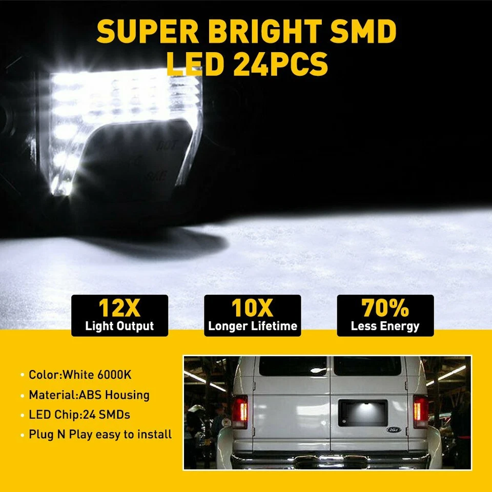 Para Ford E150 E250 E350 Econoline Van 1992-02 Coche LED Placa Luz Lámpara 1 Foto 4 de 4